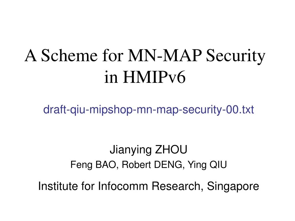 a scheme for mn map security in hmipv6