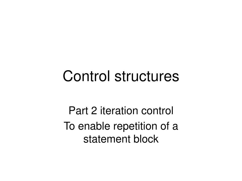 control structures