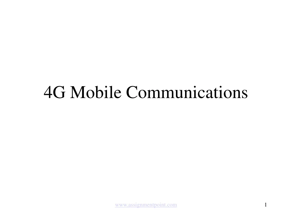 4g mobile communications