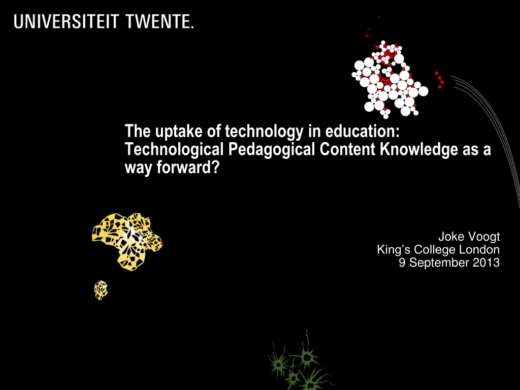 the uptake of technology in education technological pedagogical content knowledge as a way forward