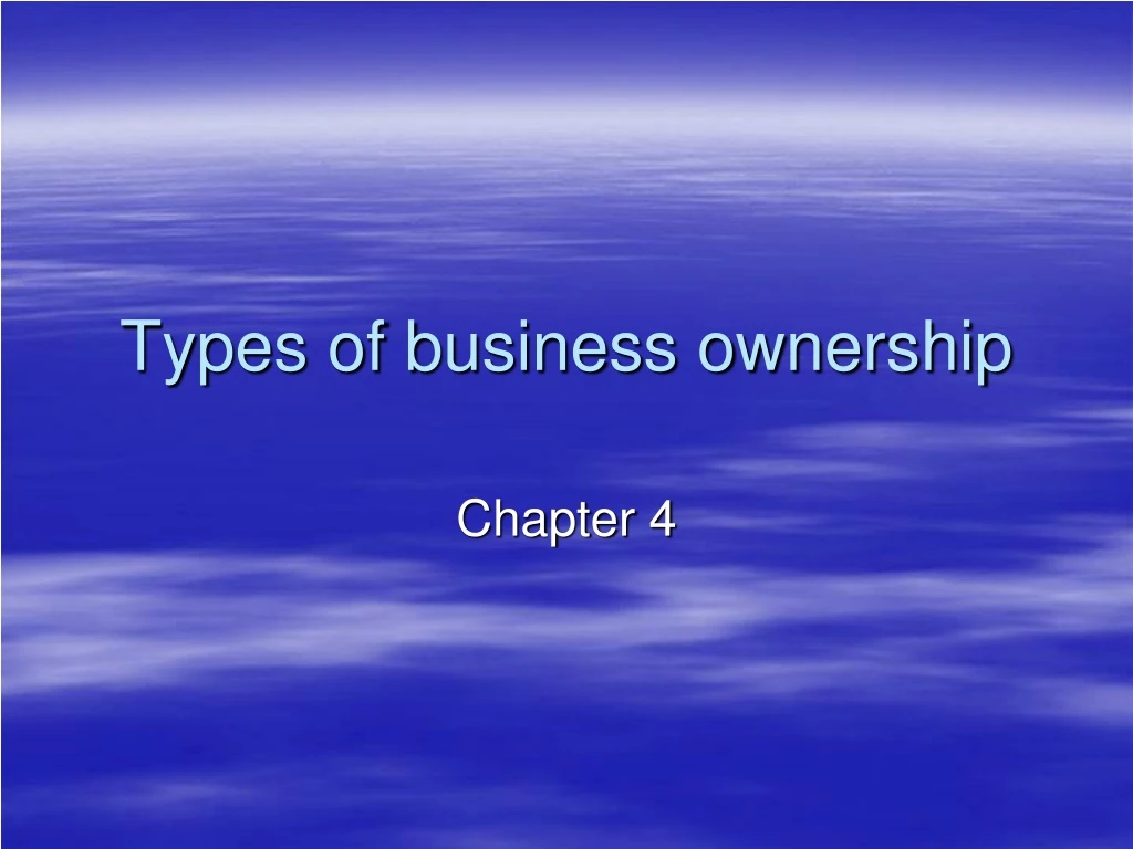 types of business ownership