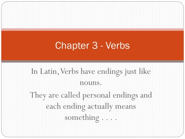 Chapter 3 - Verbs