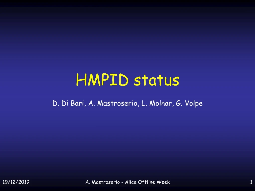 hmpid status