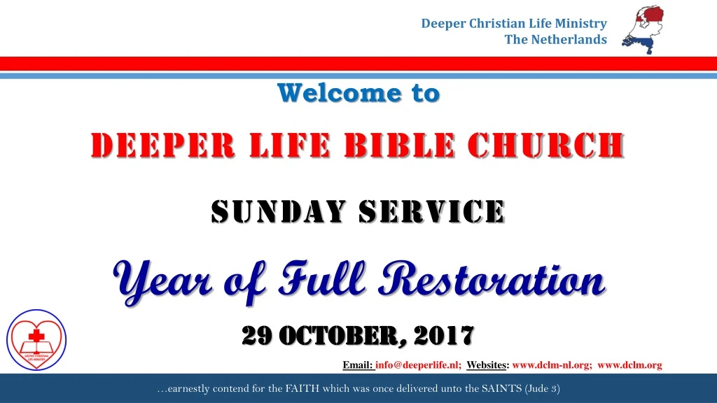 welcome to deeper life bible church sunday