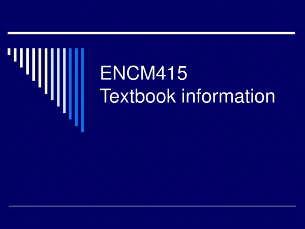 ENCM415  Textbook information