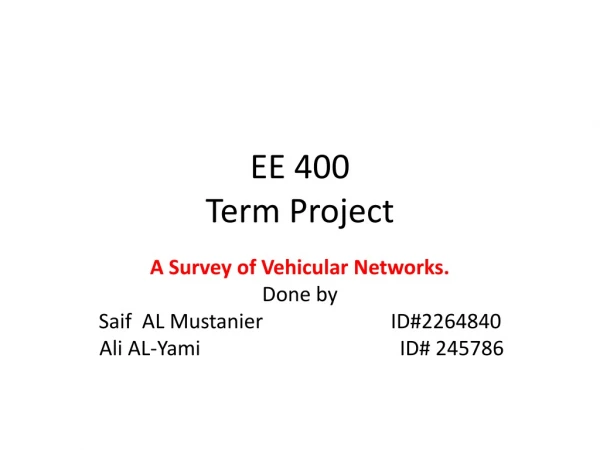 EE 400  Term Project