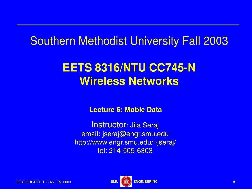 southern methodist university fall 2003 eets 8316