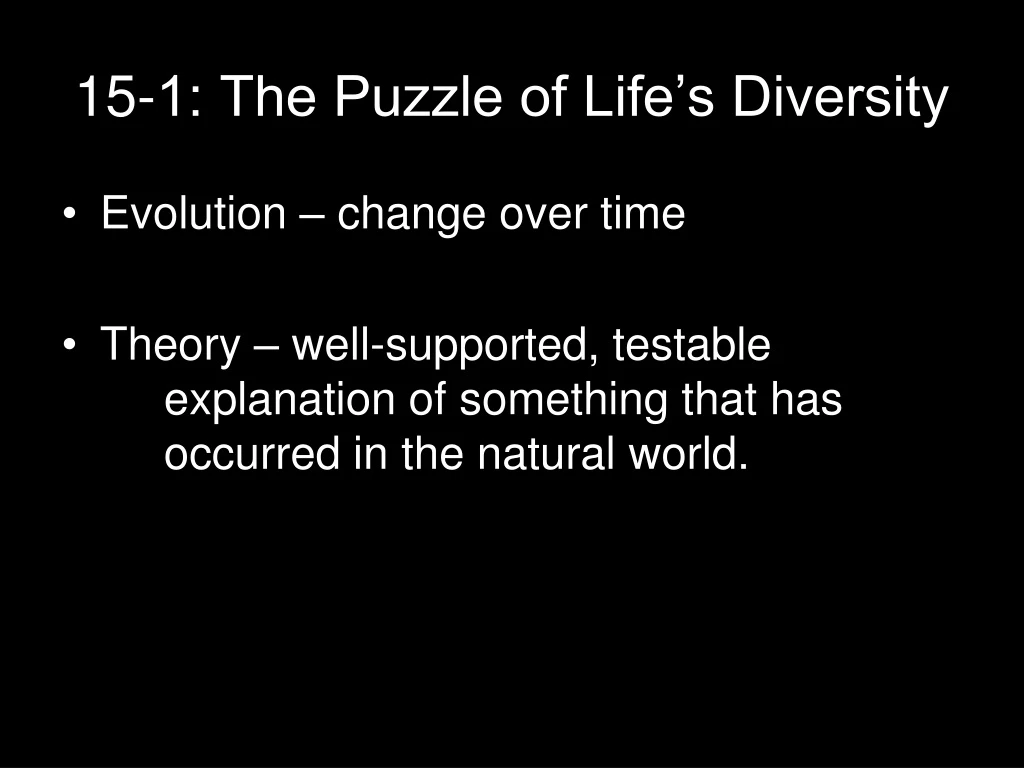 15 1 the puzzle of life s diversity