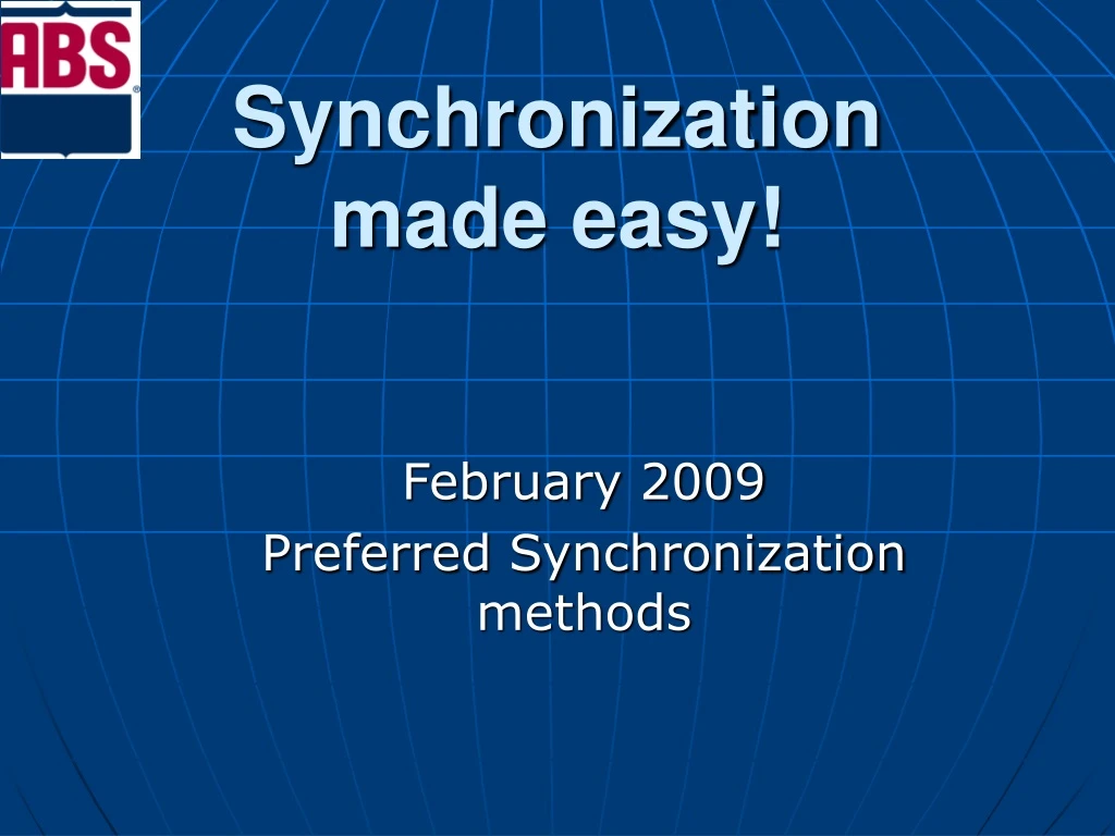 synchronization made easy