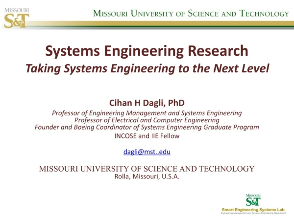 Systems Engineering Research Taking Systems Engineering to the Next Level