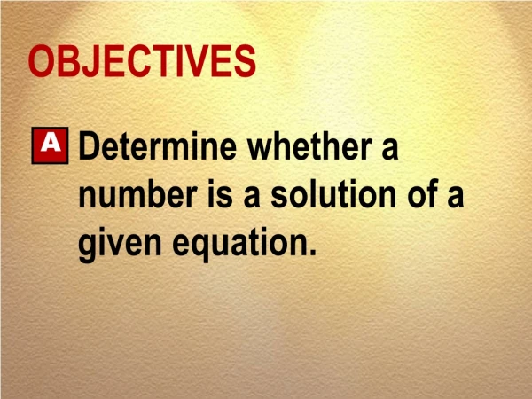 OBJECTIVES