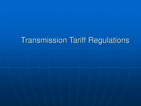Transmission Tariff Regulations