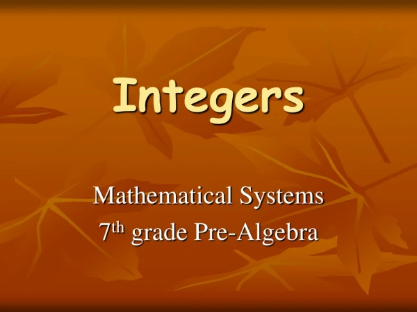 Integers