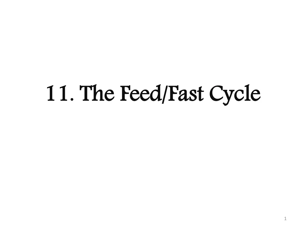 11 the feed fast cycle