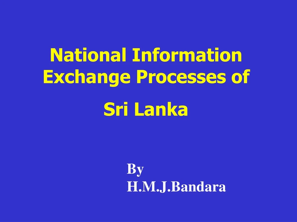 national information exchange processes