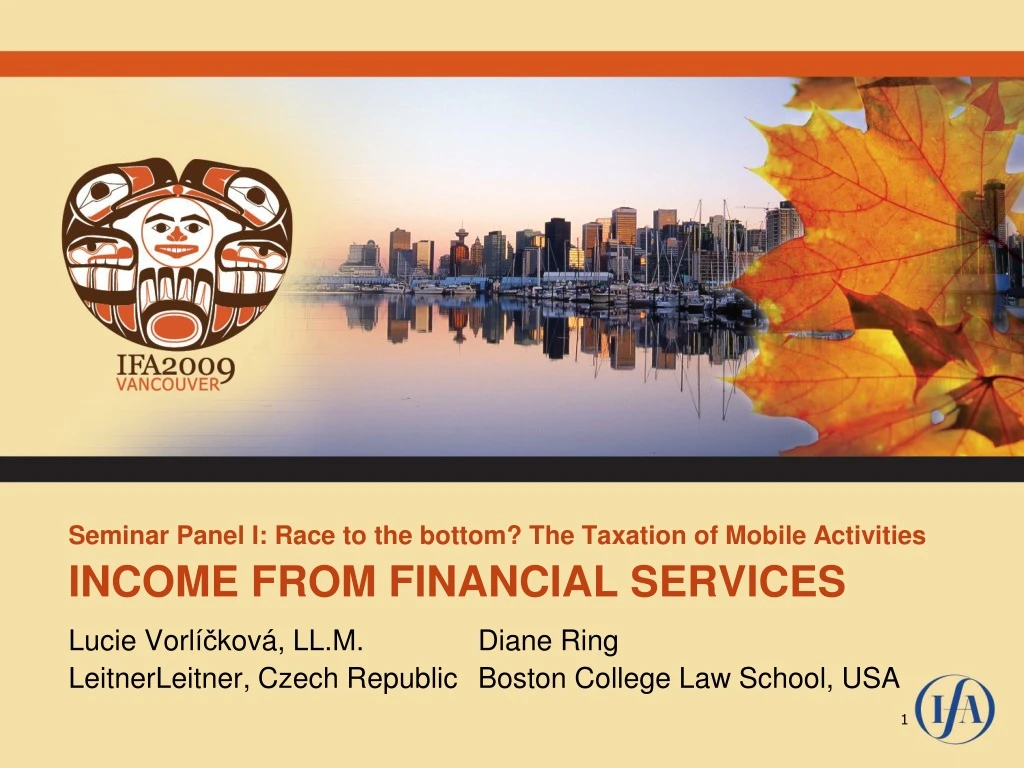 seminar panel i race to the bottom the taxation of mobile activities income from financial services