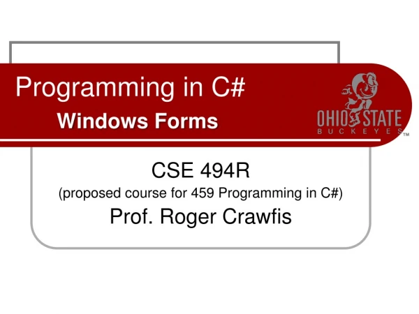 Programming in C# Windows Forms