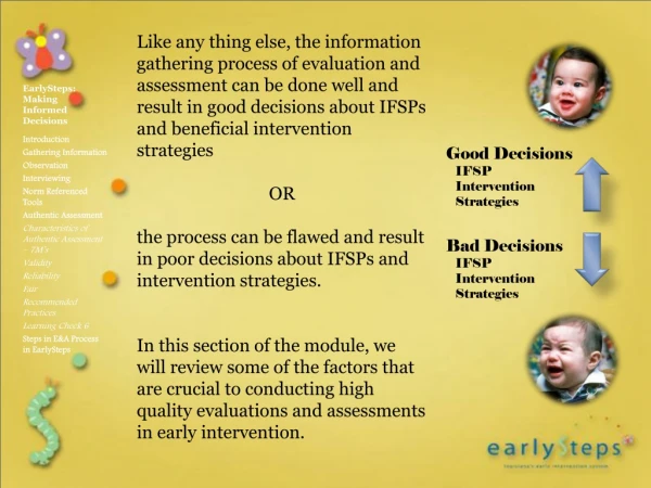 Good Decisions    IFSP    Intervention    Strategies