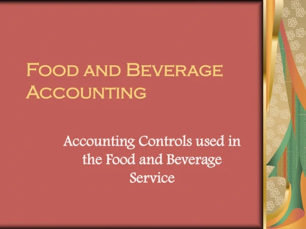 Food and Beverage Accounting