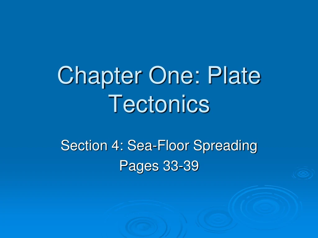 chapter one plate tectonics