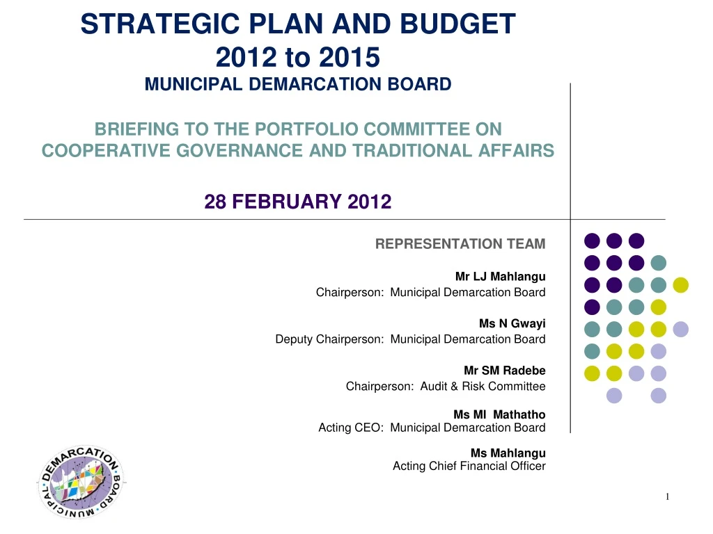 strategic plan and budget 2012 to 2015 municipal