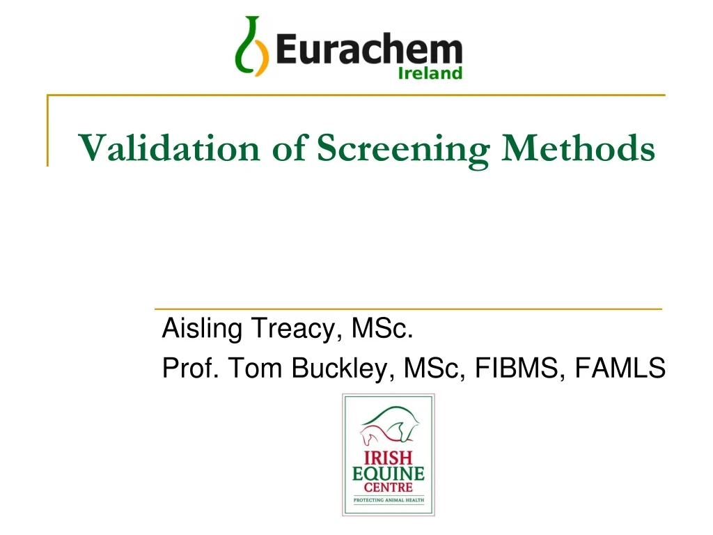 validation of screening methods
