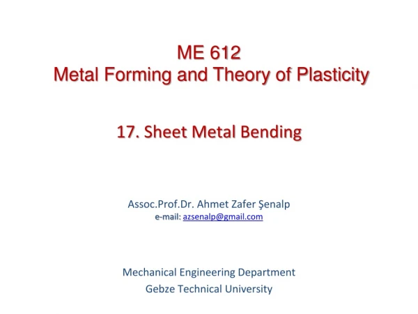 17.  Sheet  Metal  Bending