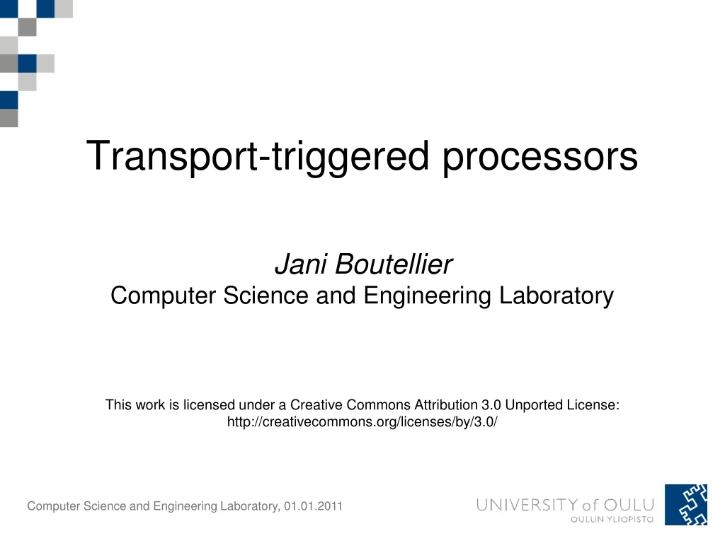 transport triggered processors jani boutellier