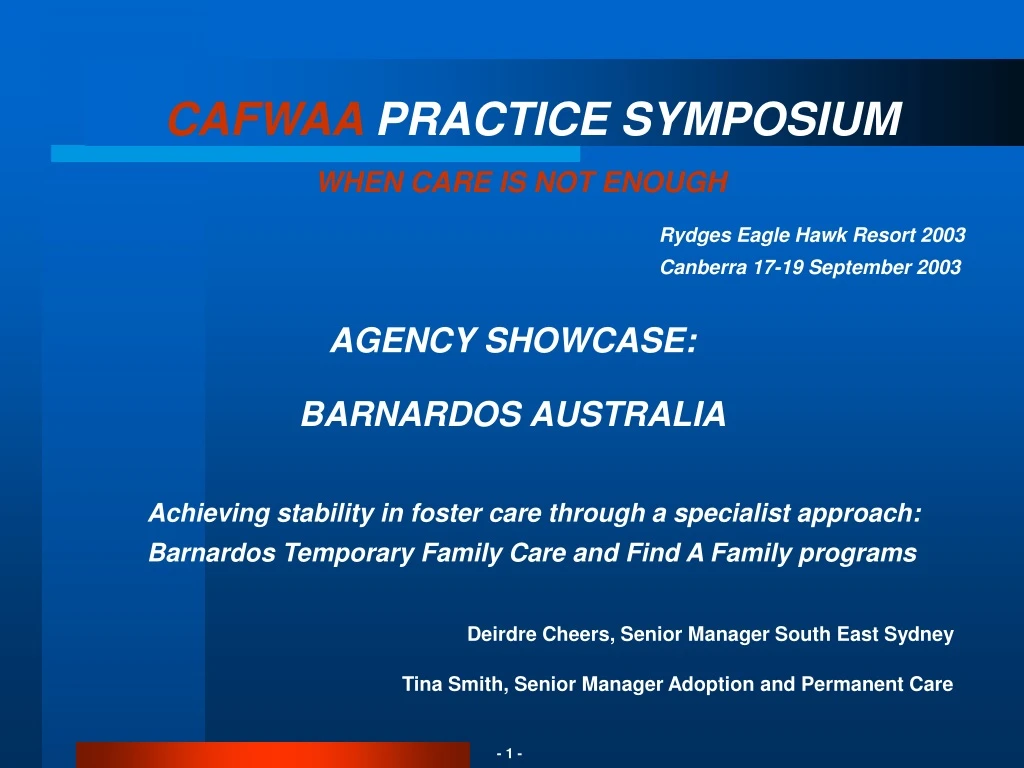 cafwaa practice symposium