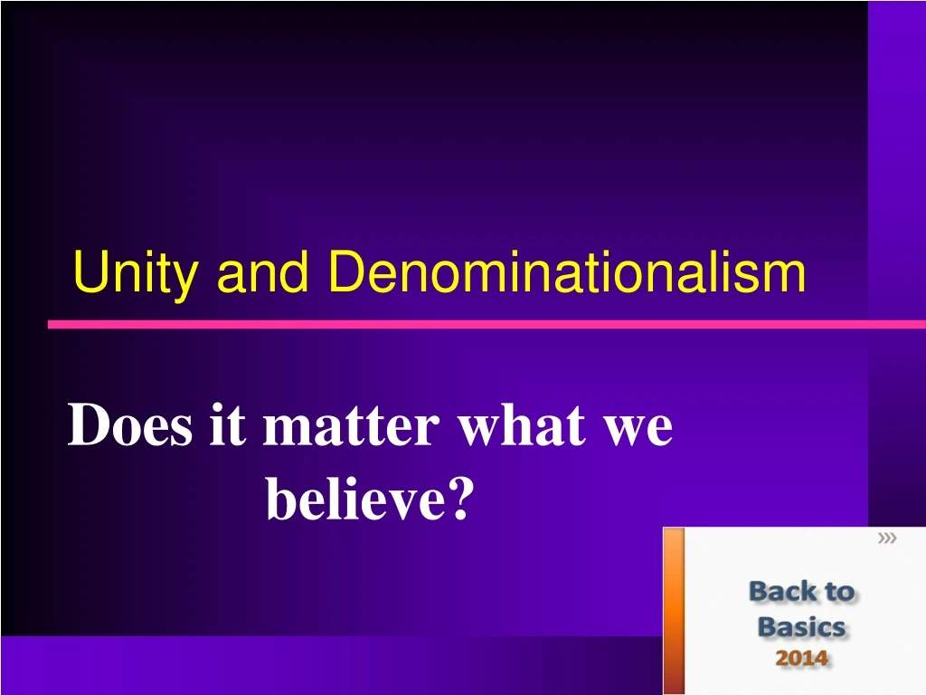 unity and denominationalism