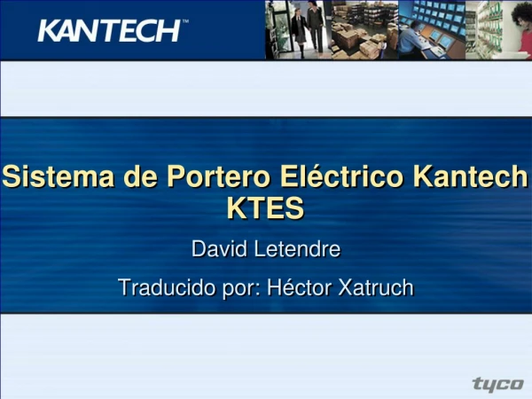 Sistema de Portero Eléctrico Kantech KTES