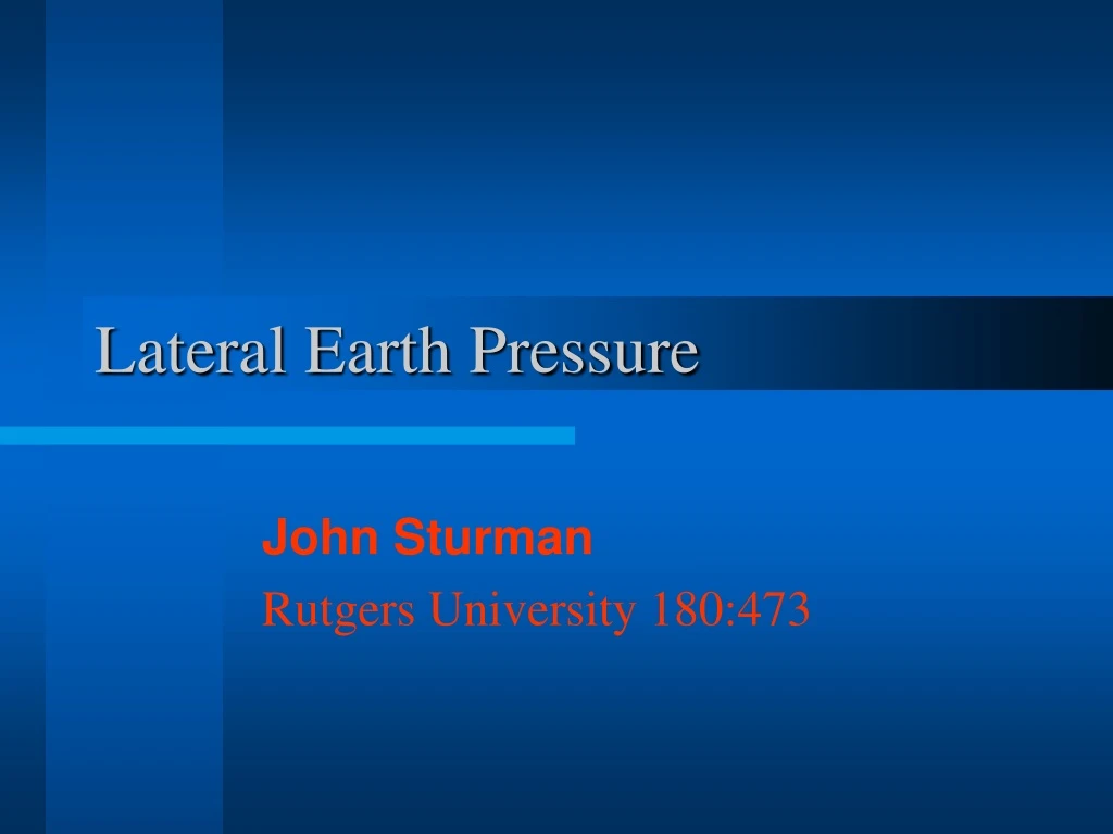 lateral earth pressure