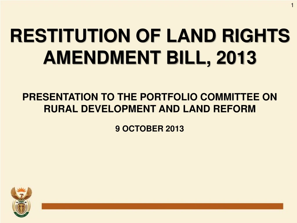restitution of land rights amendment bill 2013