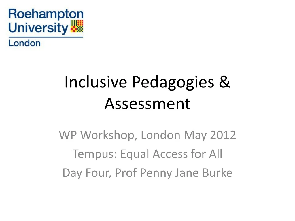 inclusive pedagogies assessment