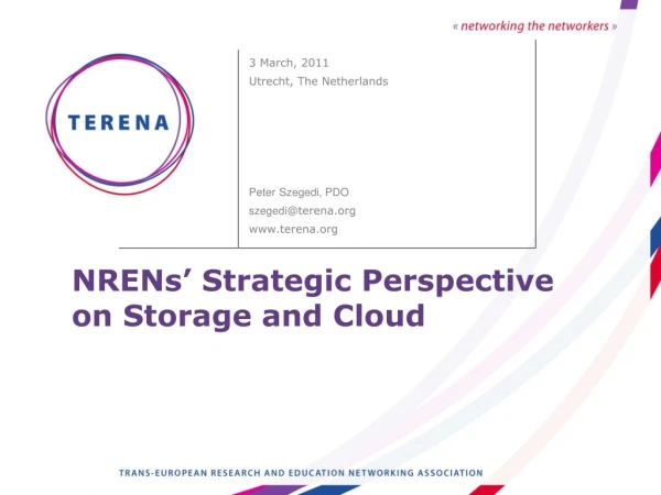NRENs’ Strategic Perspective on Storage and Cloud