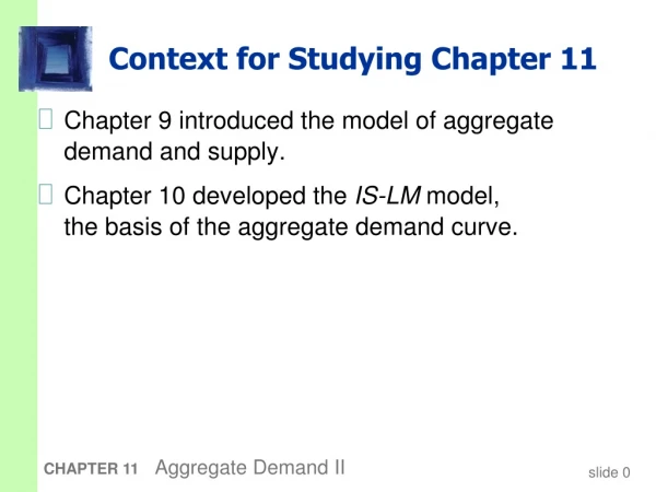 Context for Studying Chapter 11