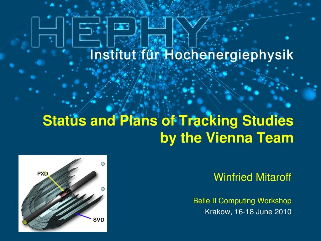 status and plans of tracking studies by the vienna team