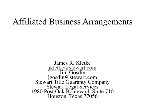 Affiliated Business Arrangements
