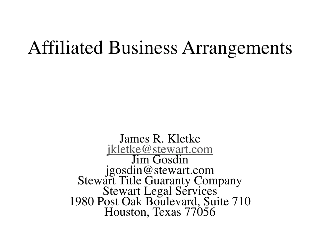 affiliated business arrangements