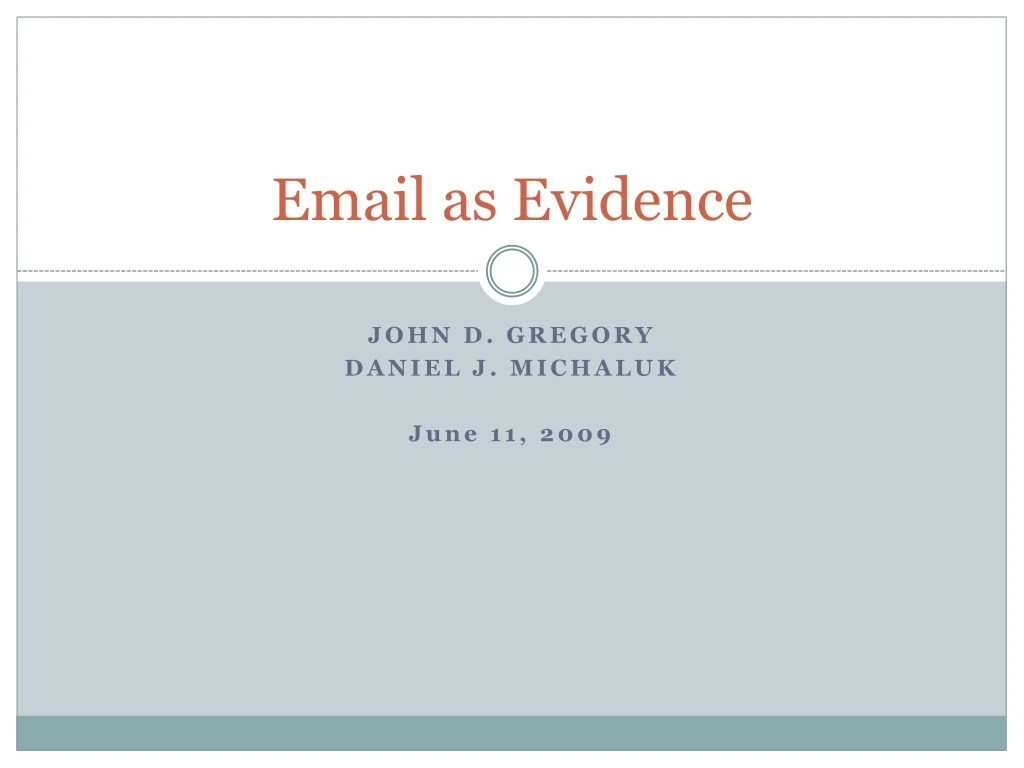 email as evidence