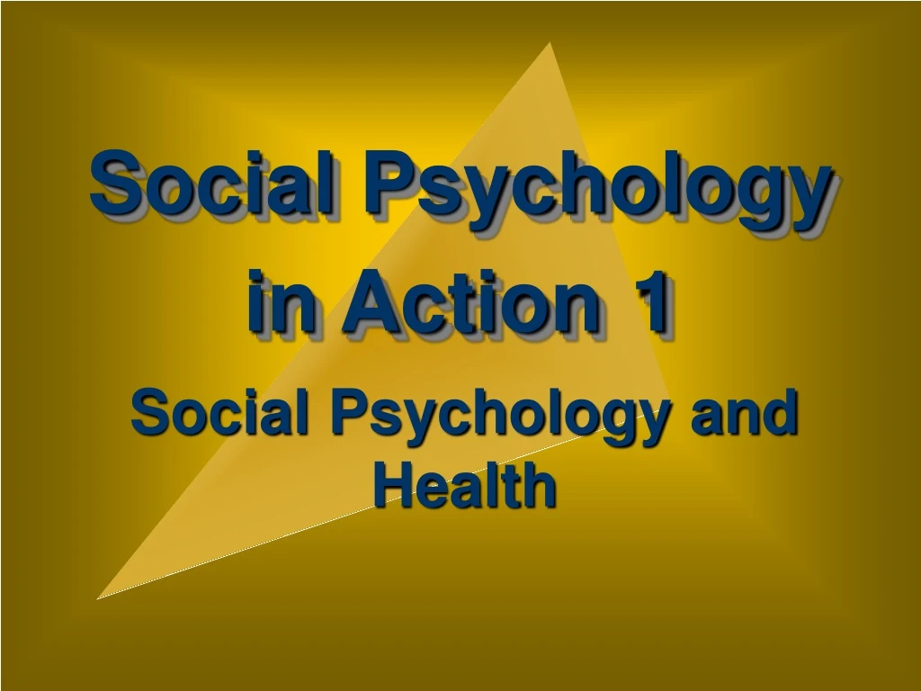 social psychology in action 1