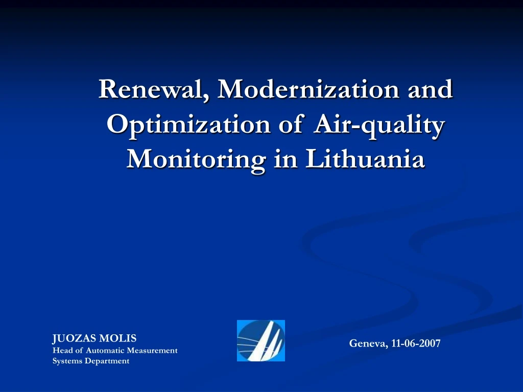 renewal modernization and optimization of air quality monitoring in lithuania