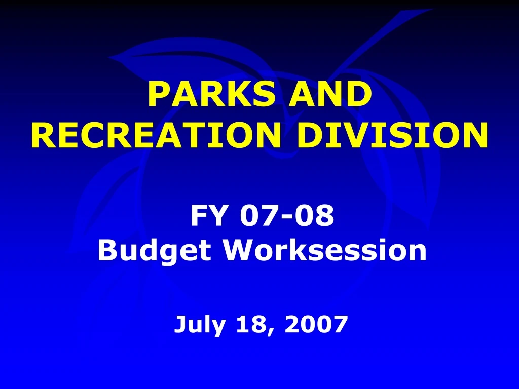 parks and recreation division