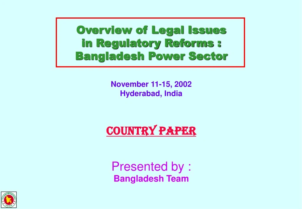 overview of legal issues in regulatory reforms