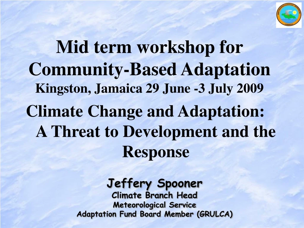 mid term workshop for community based adaptation