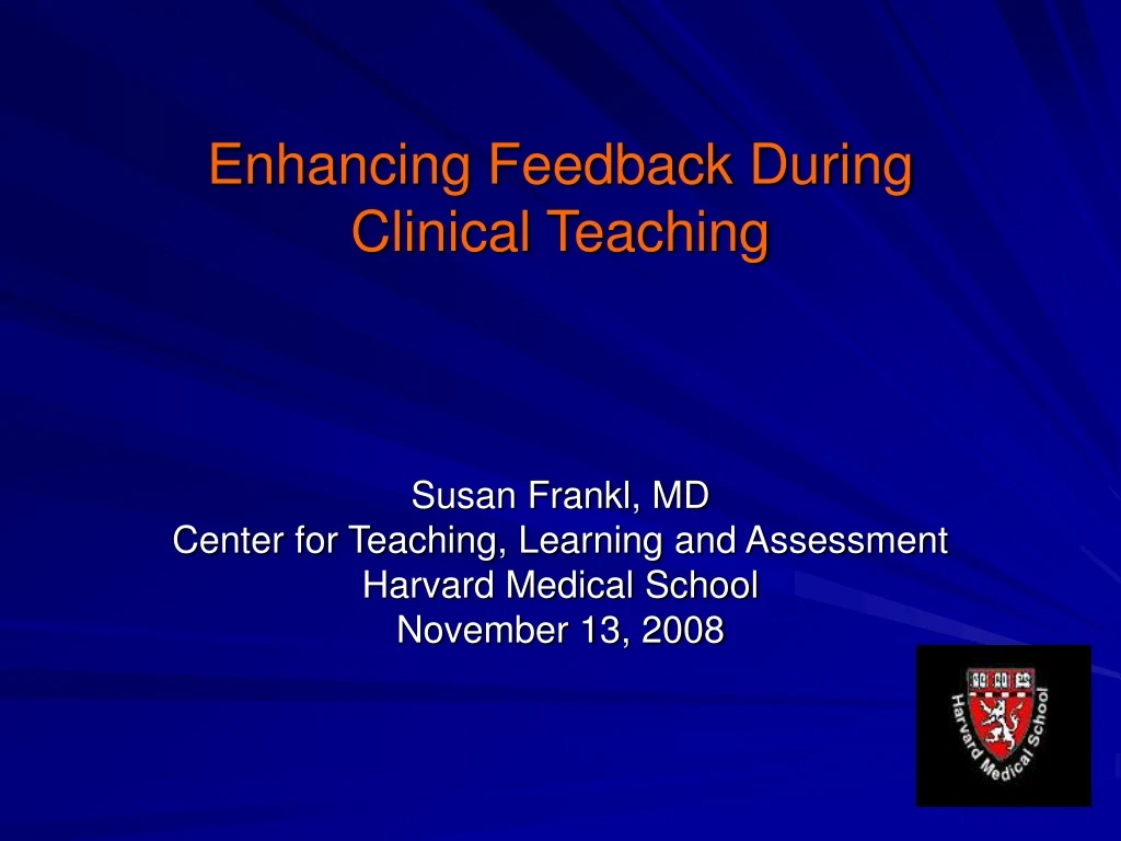 enhancing feedback during clinical teaching
