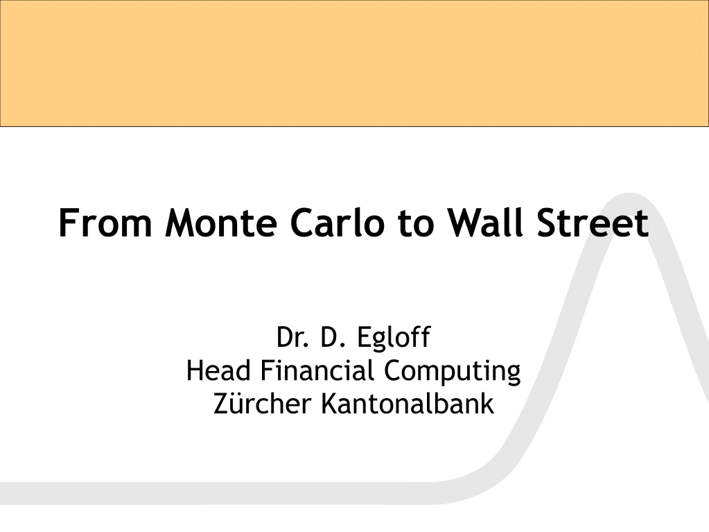 from monte carlo to wall street