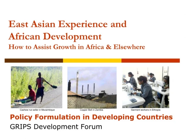 East Asian Experience and African Development How to Assist Growth in Africa &amp; Elsewhere