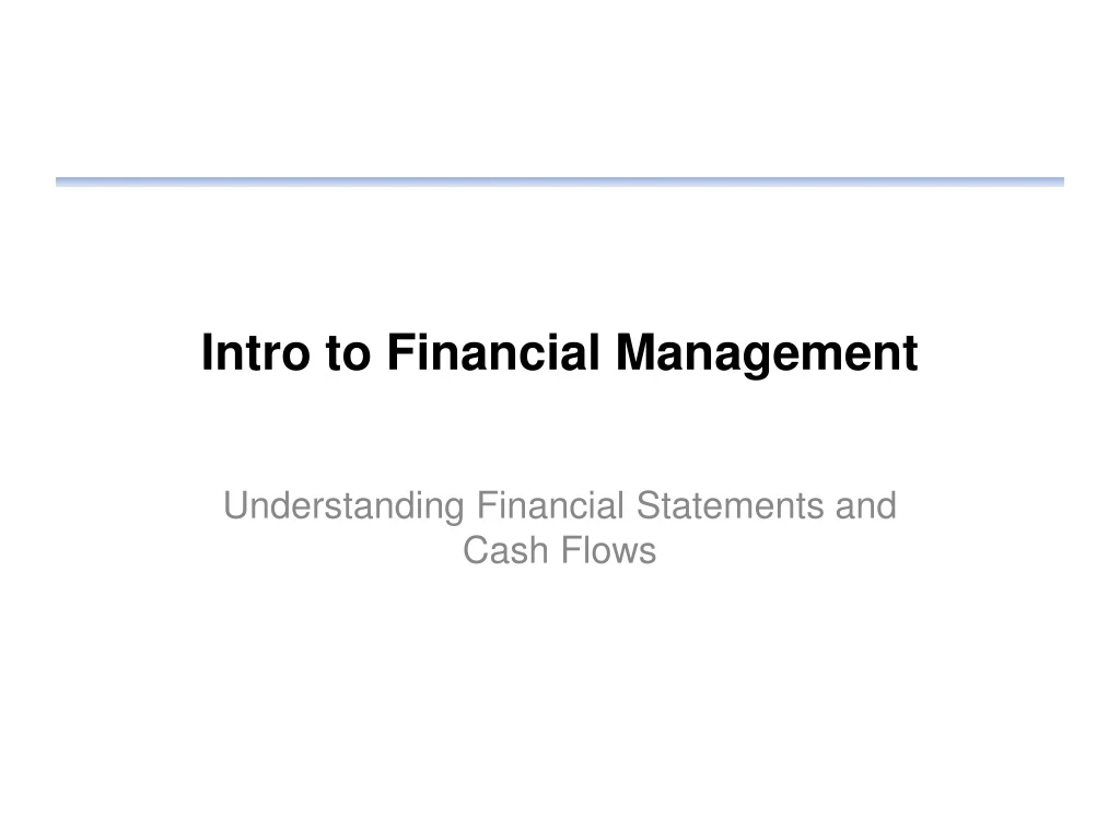 intro to financial management