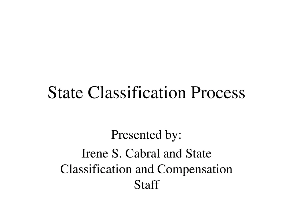 state classification process